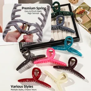 Large jelly colored hair claws in eight colors with high elasticity spring for women