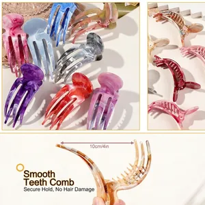 10cm large marble pattern hair claw clip made of acetate fiber for women hair styling