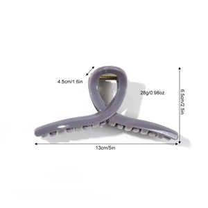 Large jelly grey-purple cross hair claw clip with size dimensions 13cm in length