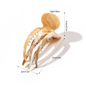 Marble amber pattern acetate hair claw clip for women, size 9cm and 16g weight