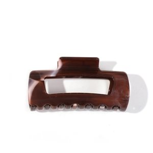 Rectangle tortoiseshell marble hair claw clip with cutout design for women hair styling
