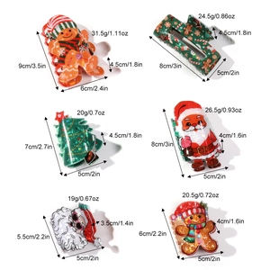 Set di mollette per capelli natalizie con Babbo Natale e albero in varie dimensioni