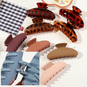 Elegant leopard print and matte shark hair clips set for women styling accessory