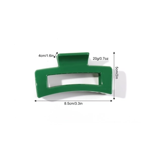 8.5cm green rectangular matte hair claw clip for women stylish shark clip accessory