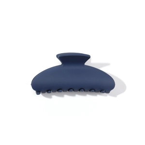 Navy blue matte leopard print semi-circular hair claw clip for elegant styling
