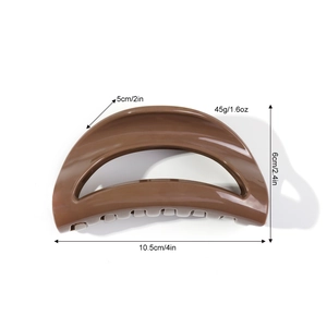 Caramel brown silicone shark hair claw clip 10.5cm large matte hair accessory for women