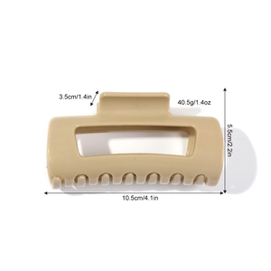 Beige large soft silicone shark claw clip measuring 10.5cm for thick hair styling