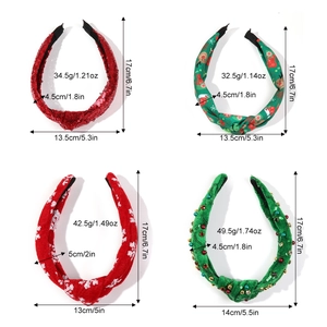 Weihnachts Haarreifen mit Knoten, Pailletten und Perlenbesatz im festlichen Design Set