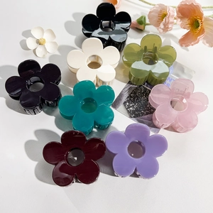 Pinza per Capelli in Stile Coreano Fiore Traforato Elegante Dolce Clip a Squalo in Plastica per Donna Accessori per Capelli