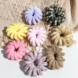 Élastiques Cheveux Cordon Téléphone en Peluche Style Coréen Imprimé Léopard Fausse Fourrure Accessoires Cheveux Automne Hiver