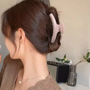 Pinza per capelli in silicone opaco rosa polvere per donna, stile francese per acconciature