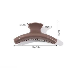 Molla per capelli a squalo in silicone marrone opaco per acconciature eleganti e tenuta