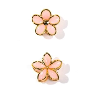 Pink flower hair claw clip with golden edges and a sweet jelly aesthetic for women