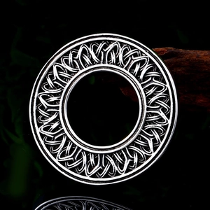 Collana vichinga argento vintage con pendente a nodo celtico tondo in acciaio inossidabile