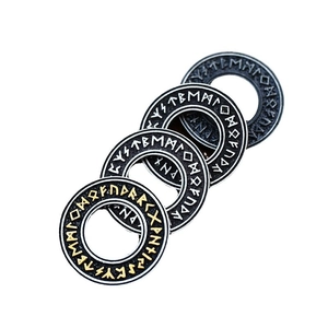 Ciondoli rune vichinghe nordiche in acciaio inossidabile in argento e oro vintage