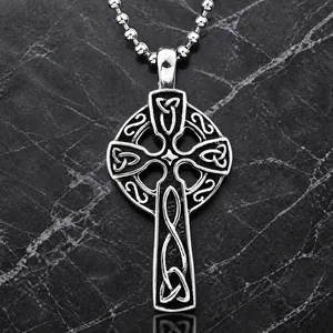Retro Edelstahl Keltisches Kreuz Anhänger Für Herren Damen Poliert Keltischer Knoten Religiöser Anhänger Ohne Kette
