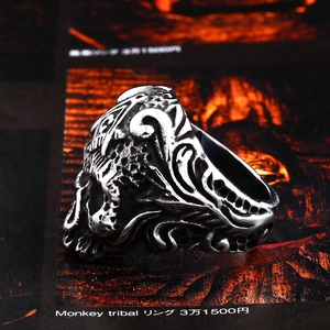 Anello vintage con teschio massonico in acciaio inossidabile da uomo con design gotico