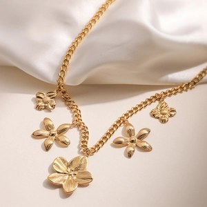 Mode Edelstahl 18K Vergoldet Halskette Blume Herz Anhänger TE AMO Buchstabe Zirkonia Halsketten Für Damen Schmuck