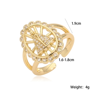 Λεπτομέρεια δαχτυλιδιού Παναγία 18K χρυσό με ζιργκόν και πληροφορίες για το μέγεθος