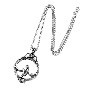 Gothic punk roestvrijstalen hanger met slangentextuur en schedel-oog detail ontwerp