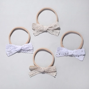 Cute Baby Girl Lace Bow Hairband Elastic Nylon Newborn Headband Photography Prop Princess Style Infant Hair Accessory