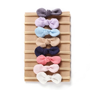 Baby Headbands Soft Cotton Linen Large Bowknot Elastic Nylon Band For Infants Toddlers Girls Cute Hair Accessories