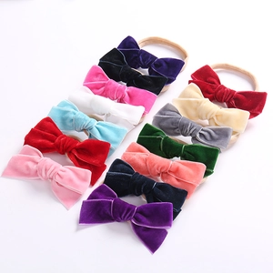 Weicher Samt Schleife Baby Stirnband Hochelastisches Nylon Kopfband Für Neugeborene Säuglinge Kleinkinder Kinder Süßer Haarschmuck
