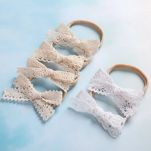 Fascia Per Capelli Neonata In Pizzo Con Fiocco In Nylon Elastico Per Neonati Bambine Dolce Accessorio Per Capelli