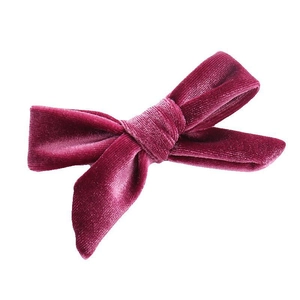 Pinza para el pelo con lazo de terciopelo burdeos para niñas con textura suave aterciopelada