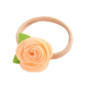 Bandeau pour bébés avec rose en tissu non tissé fait main et élastique très souple