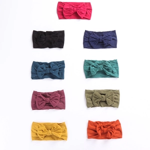 Detailed collection of colorful nylon baby headbands with large soft knotted bows