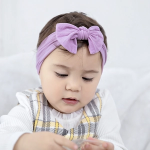 Baby Kids Sporty Nylon Headband Elastic Soft Knitted Bow Hair Band Infant Turban Headwrap Daily Fashion Hair Accessories