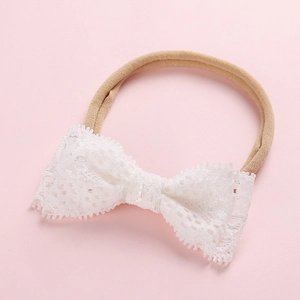 Bandeau Bébé avec Nœud en Dentelle Doux Nylon Élastique Bandeau pour Nourrissons Nouveau-nés Accessoires Cheveux Mignons Photographie
