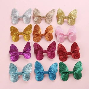 Glitter Butterfly Hair Clips For Girls 3D Sparkly Alligator Clips Kids Toddler Hair Accessories Bow Barrette For Party Daily Wear