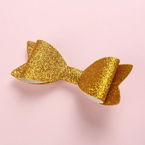 Funkelnde goldene Glitzer-Haarschleife für Mädchen, handgefertigtes Accessoire