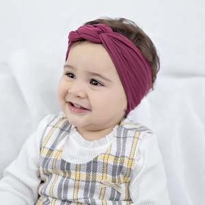 Bandeau Large en Nylon pour Bébé Souple Élastique avec Nœud Torsadé Cache-oreilles Coupe-vent Bandeau de Sport pour Enfants