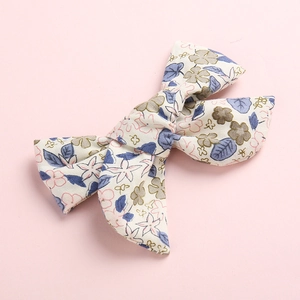 Bloemenprint katoenen strik haarspeld voor baby meisjes met vintage patronen