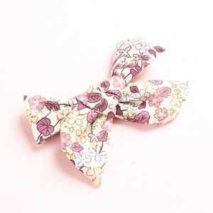 Haarclip met bloemenprint voor baby's van katoen met paarse en roze bloempatronen