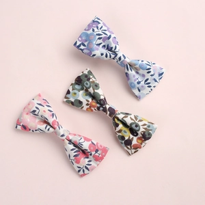 Lot de trois pinces à cheveux à nœuds floraux en coton pour petites filles