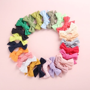 Barrette Nœud Papillon en Lin de Coton Fait à la Main pour Filles Mignon Couleur Unie Tissu Slub Princesse BB Épingle à Cheveux Quotidienne