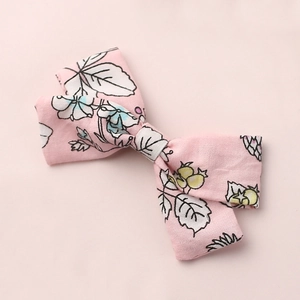 Kids Cotton Printed Bow Hair Clips Handmade Floral Pastoral Style Girls Fabric Alligator Clip Hair Accessories