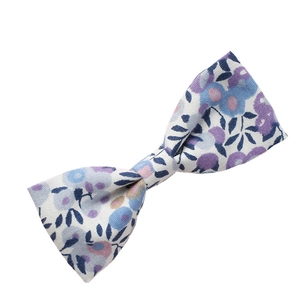 Barrette à cheveux avec nœud en coton floral et élégantes fleurs bleues pour filles