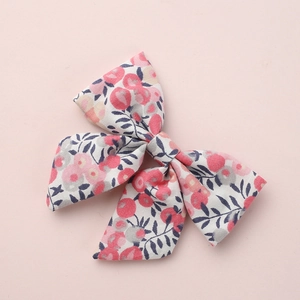 Floral Bow Hair Clip For Kids Cotton Fabric Bowknot Hair Barrettes Cute Princess Headwear Accessories For Girls