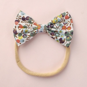 Fascia per Capelli con Fiocco Floreale in Cotone per Neonato Fascia Elastica in Nylon Senza Cuciture per Bambini