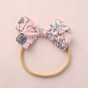 Baby Floral Bow Headbands Soft High Elastic Nylon Hair Bands For Newborn Infants Toddlers Girls Hair Accessories