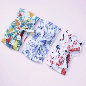 Lot de 3 bandeaux bohèmes pour bébé avec motifs floraux et citrons en tissu ultra doux
