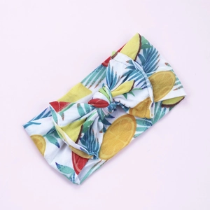 Fascia per neonati in nylon con stampa di frutta tropicale e fiocco decorativo