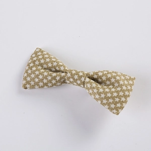 Cute brown and white gingham fabric bow hair clip for girls with minimalist star design
