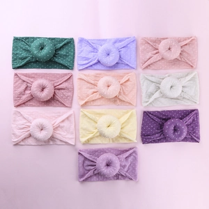 Baby Soft Mesh Headband Donut Knot Polka Dot Print Bow Elastic Headwrap Kids Hair Accessories Sports Yoga Turban For Infants