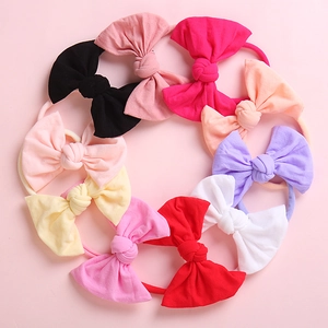 Soft Elastic Nylon Baby Bow Headband Seamless Cute Bowknot Hair Band For Newborn Infant Toddler Girls Kids Photography Props